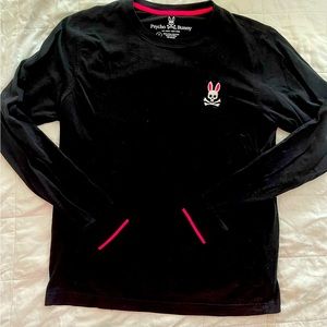 Psycho Bunny long sleeve black shirt size 5, worn 5 times